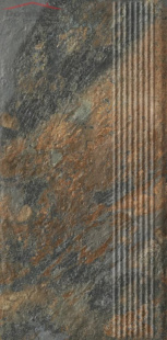 Клинкерная плитка Ceramika Paradyz Ardis Rust ступень структура матовая (30x60)
